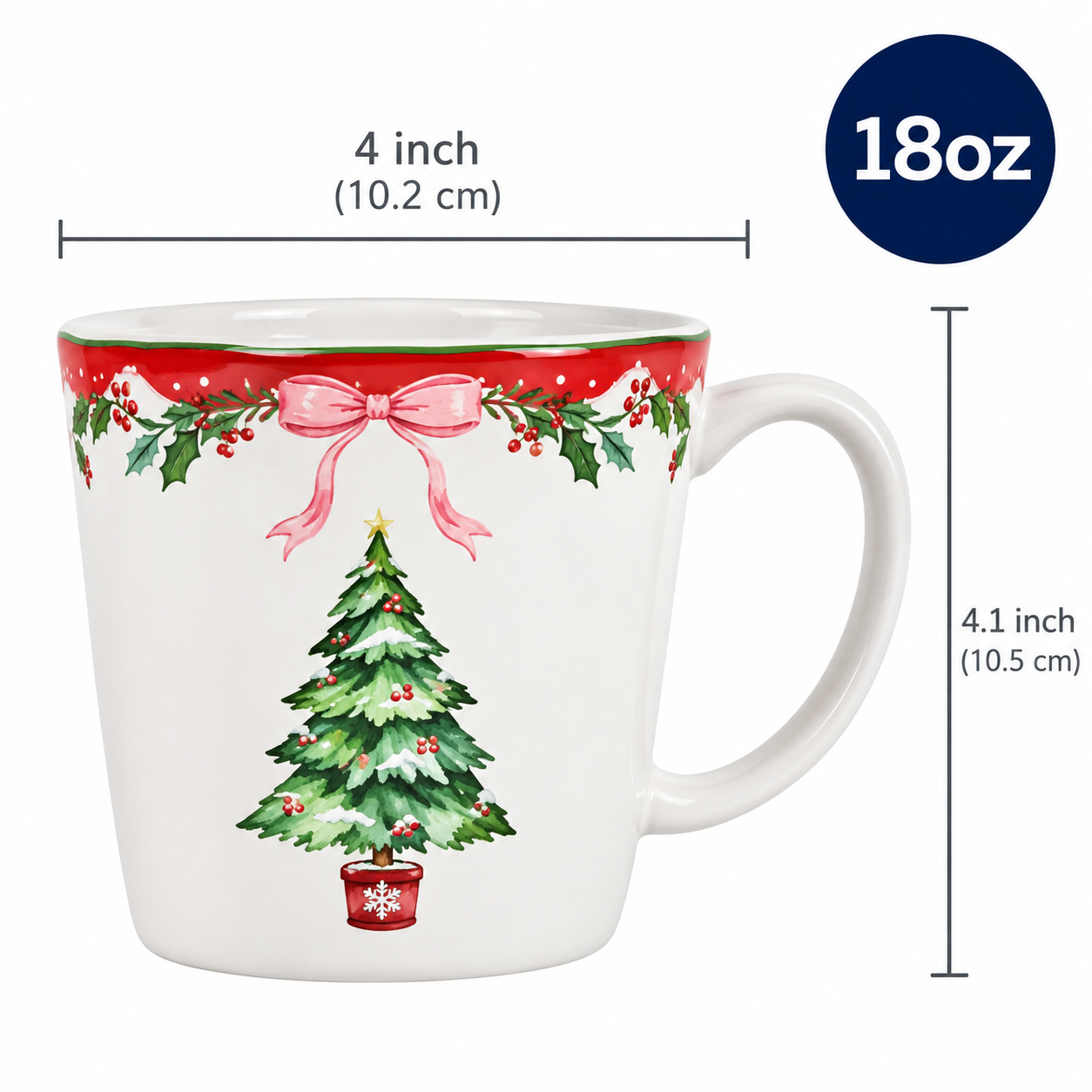 4 Pieces Christmas Themed Coffee Mugs Set