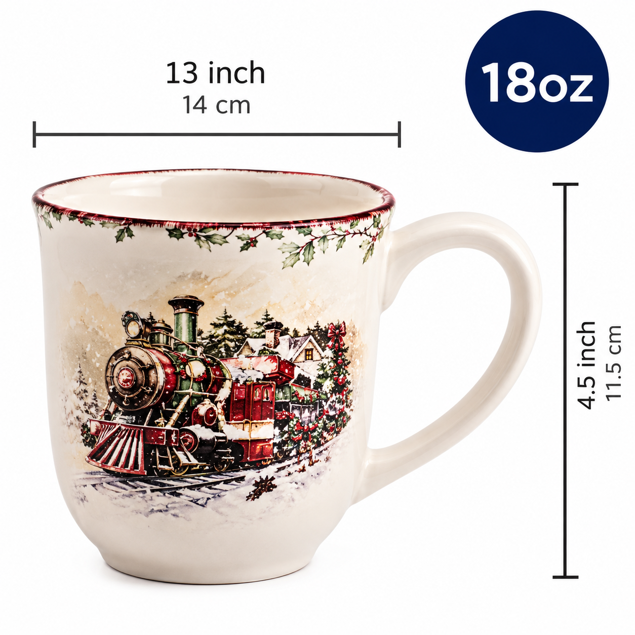 4 Pieces Christmas Themed Coffee Mugs Set