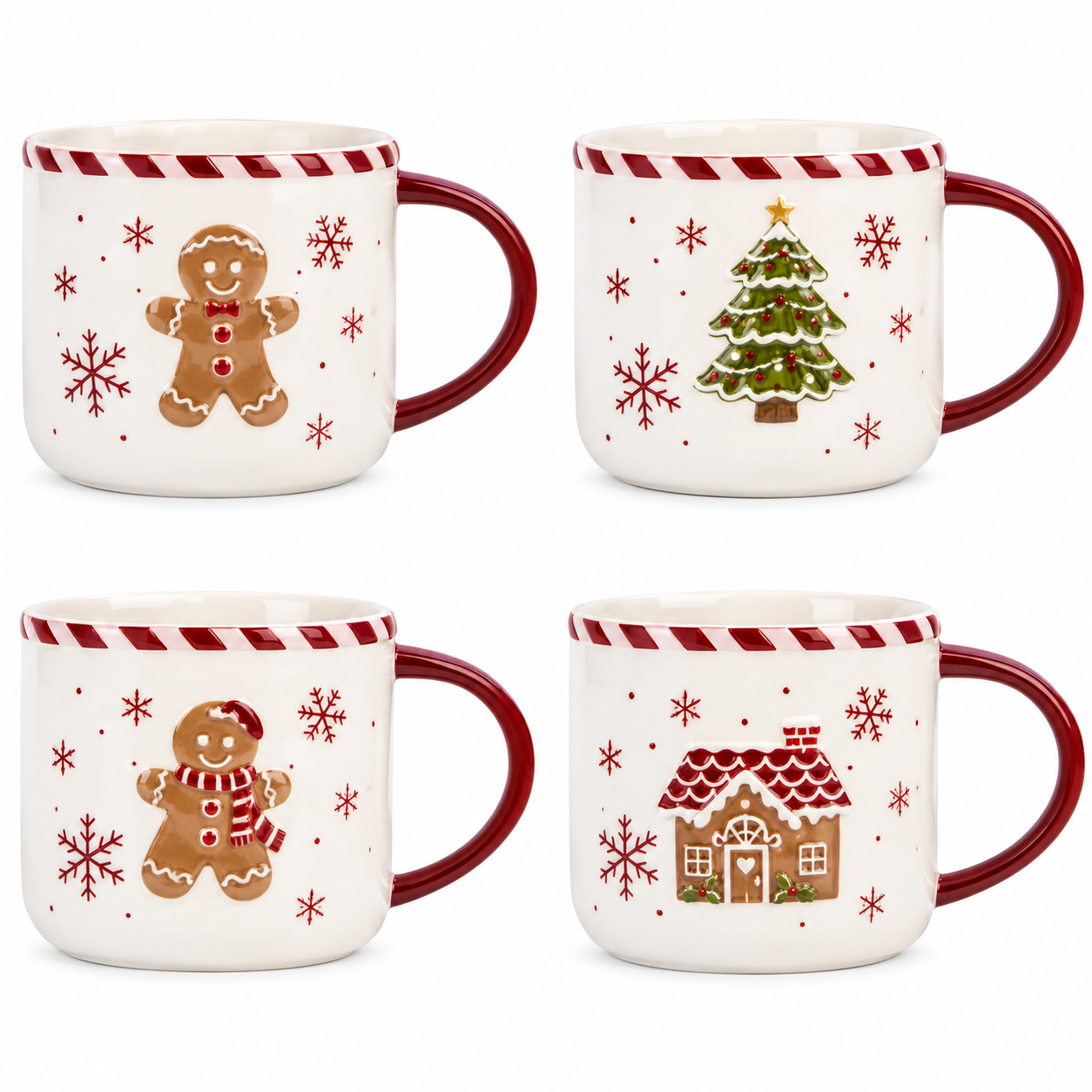 4 Pieces Christmas Themed Coffee Mugs Set