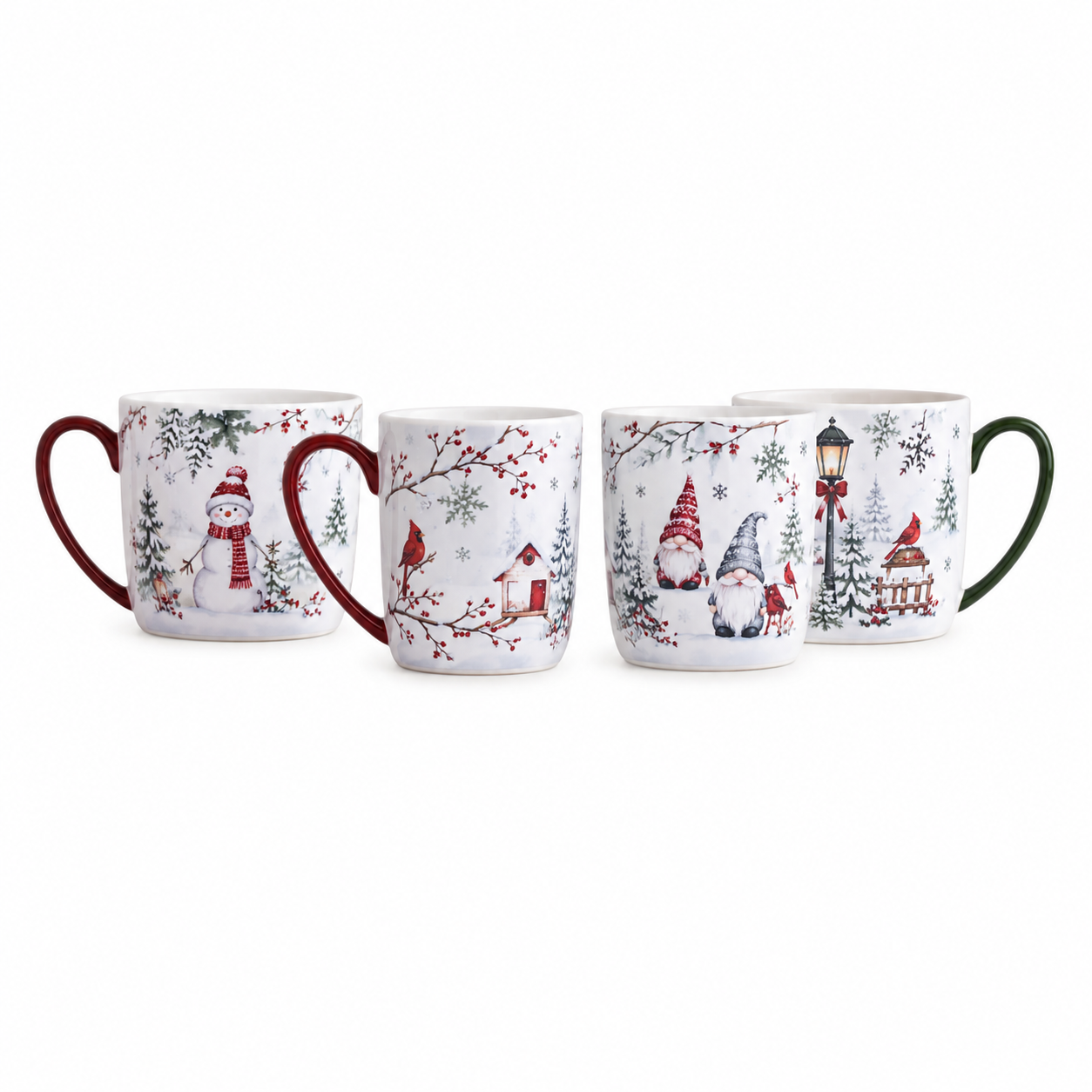 4 Pieces Christmas Themed Coffee Mugs Set