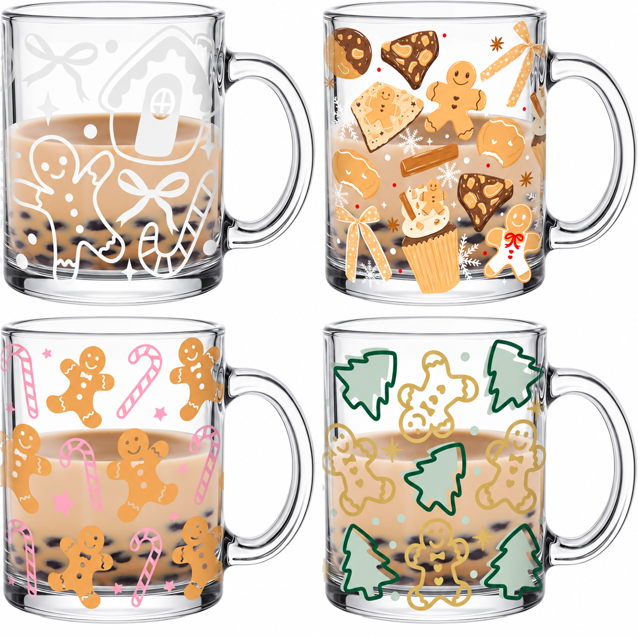 Christmas Tree Holiday Coffee Mugs Set For Families