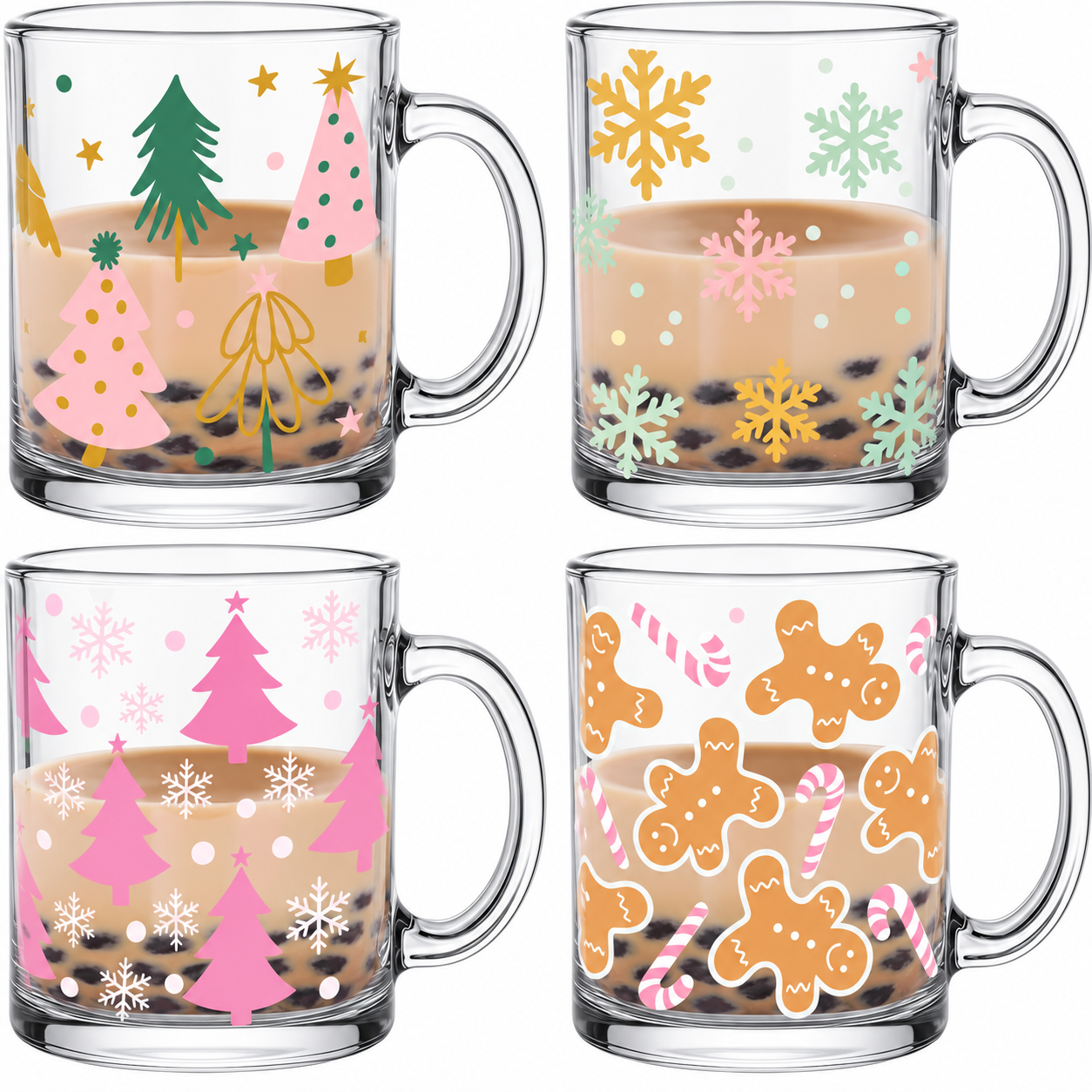 Christmas Tree Holiday Coffee Mugs Set For Families
