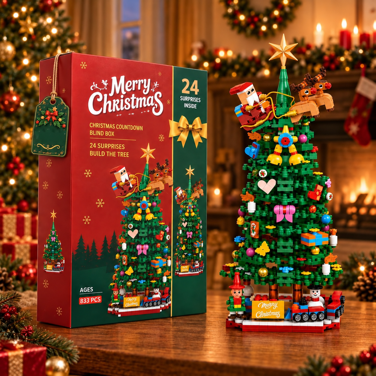 Christmas Tree Building Blocks Advent Calendar 2026 Countdown Set