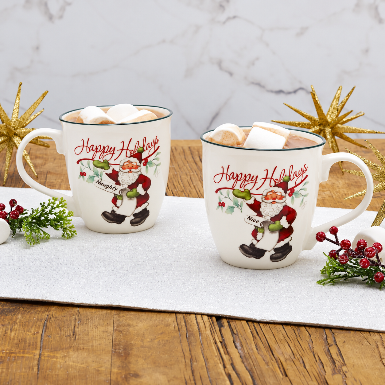 Pack Of 2 Winterberry Assorted Mug Set For Men And Women