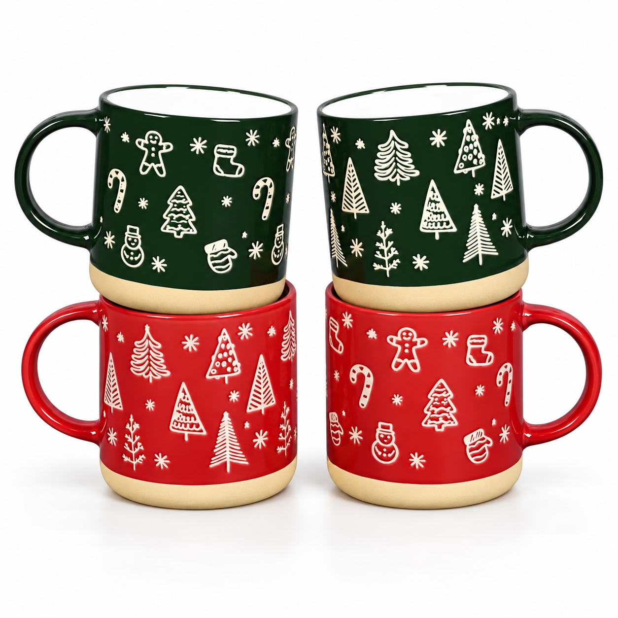 4 Pieces Christmas Coffee Mug Set For Men And Women