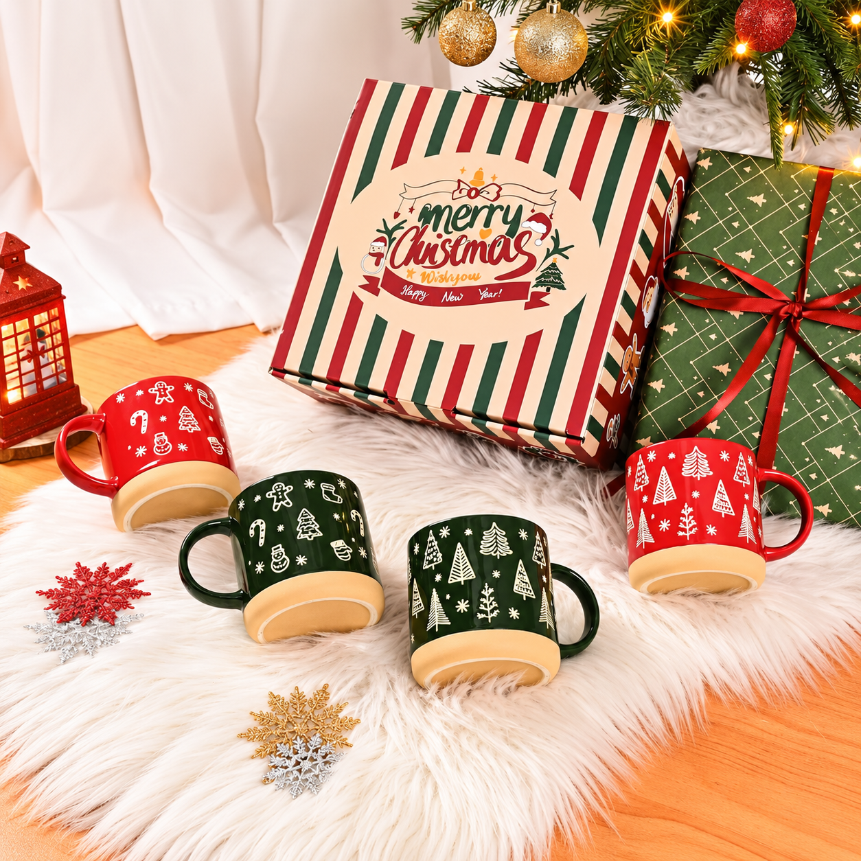 4 Pieces Christmas Coffee Mug Set For Men And Women