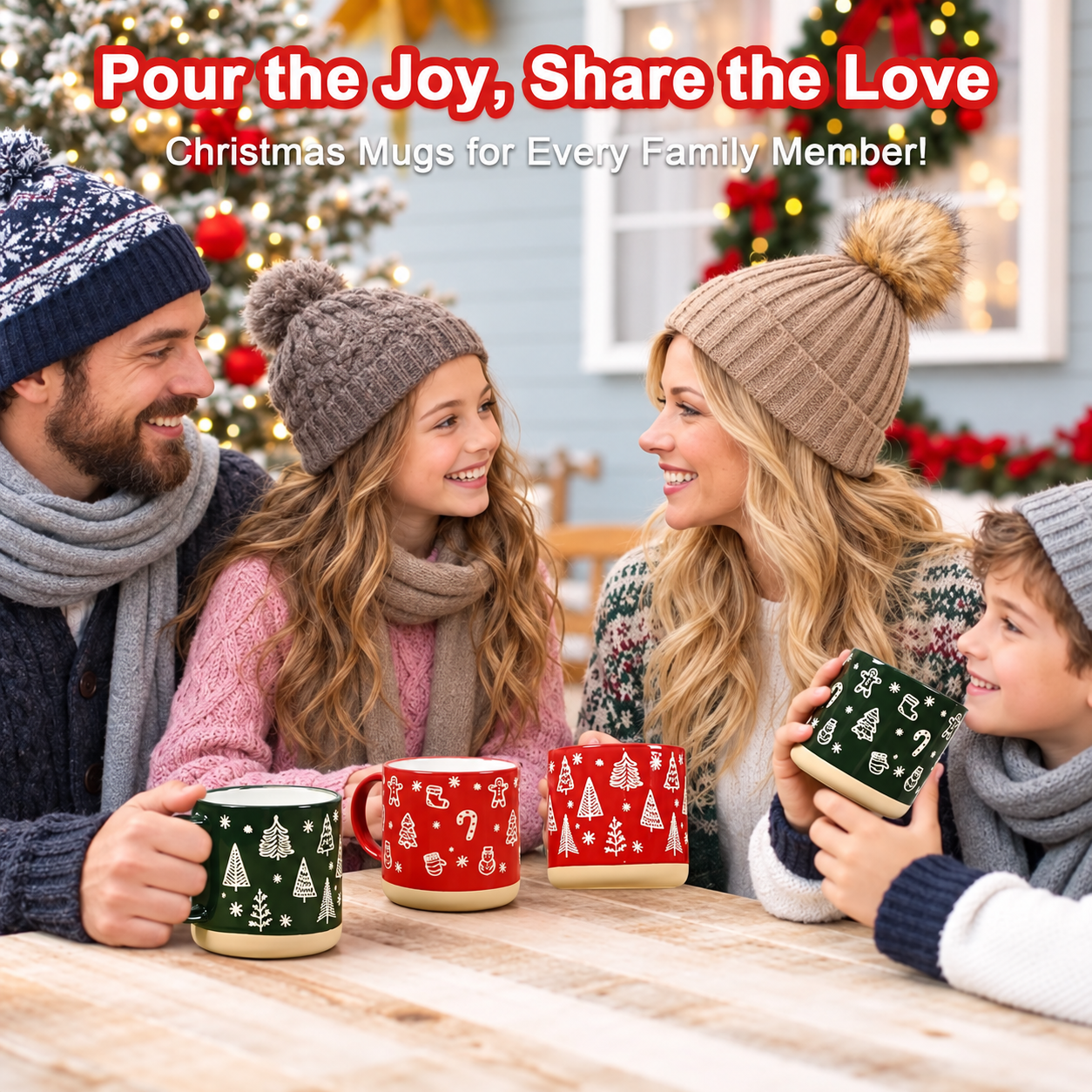 4 Pieces Christmas Coffee Mug Set For Men And Women