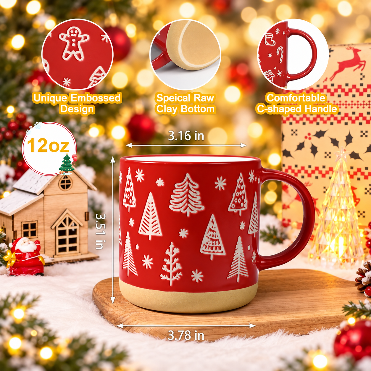 4 Pieces Christmas Coffee Mug Set For Men And Women