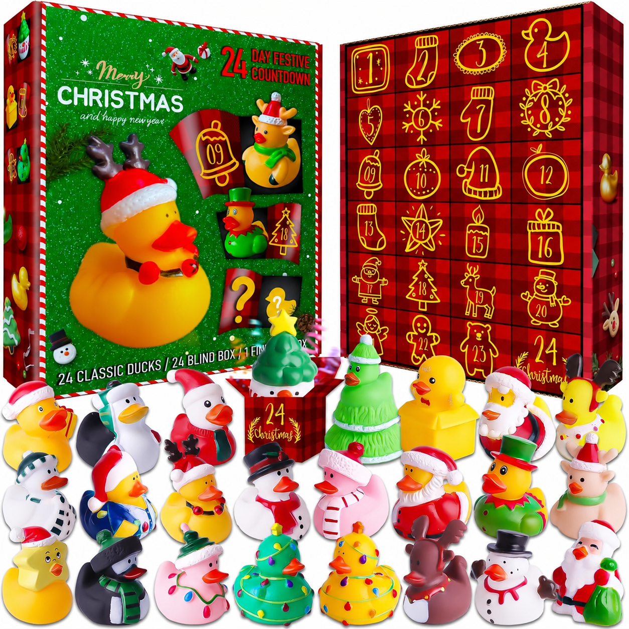 Christmas Rubber Duck Advent Calendar Surprise Countdown Set