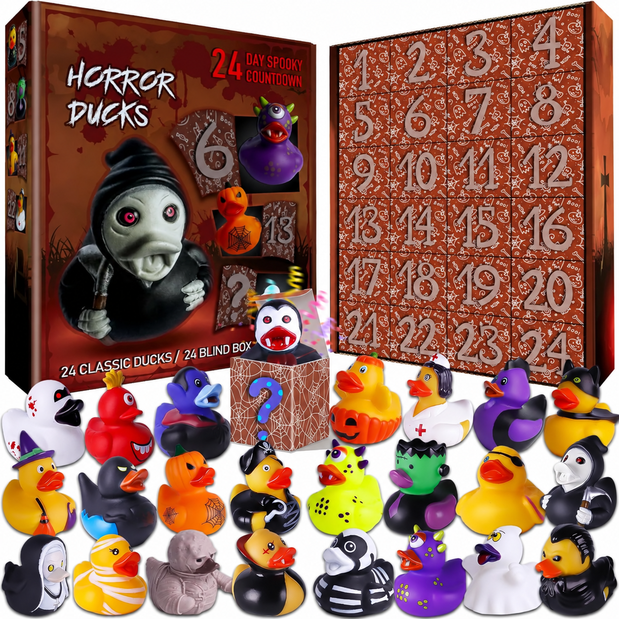 Christmas Rubber Duck Advent Calendar Surprise Countdown Set