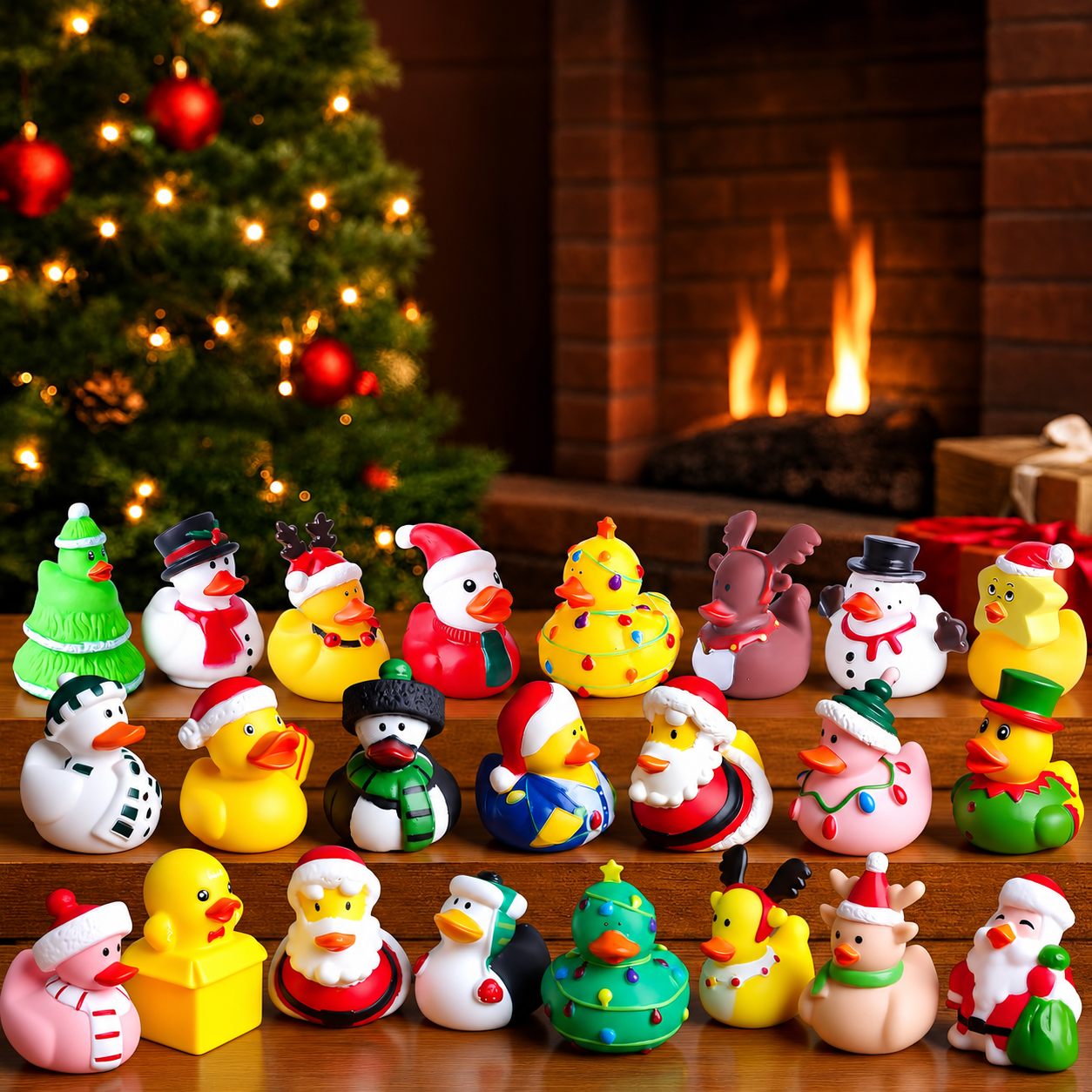 Christmas Rubber Duck Advent Calendar Surprise Countdown Set For 24 Days