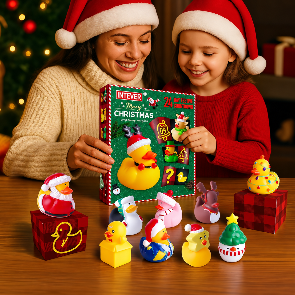 Christmas Rubber Duck Advent Calendar Surprise Countdown Set For 24 Days