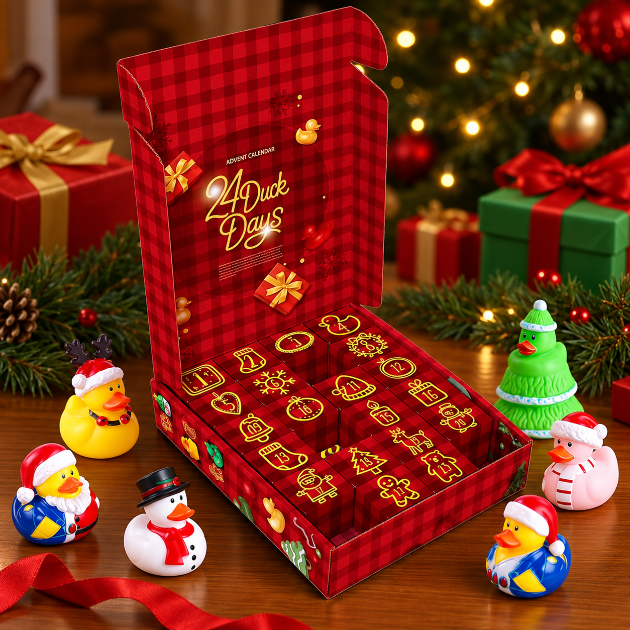Christmas Rubber Duck Advent Calendar Surprise Countdown Set For 24 Days