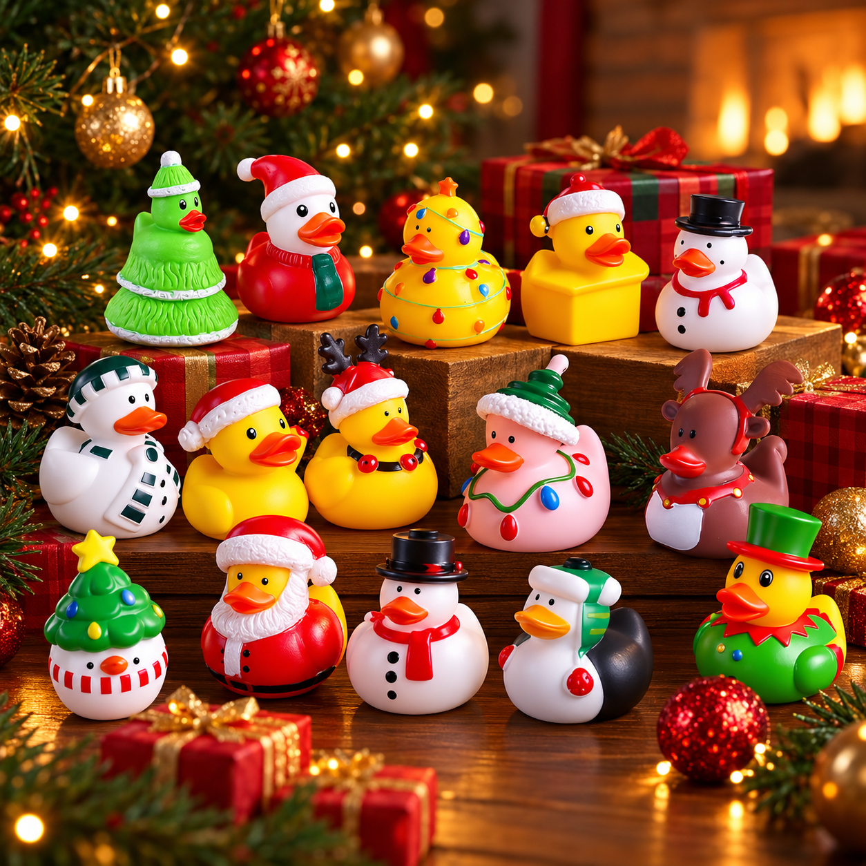 Christmas Rubber Duck Advent Calendar Surprise Countdown Set For 24 Days