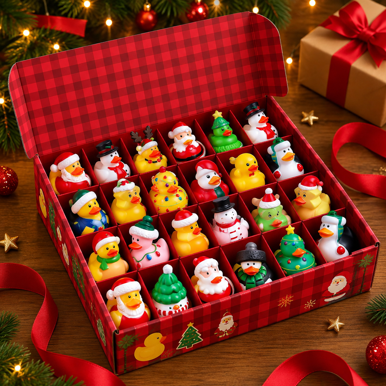 Christmas Rubber Duck Advent Calendar Surprise Countdown Set For 24 Days