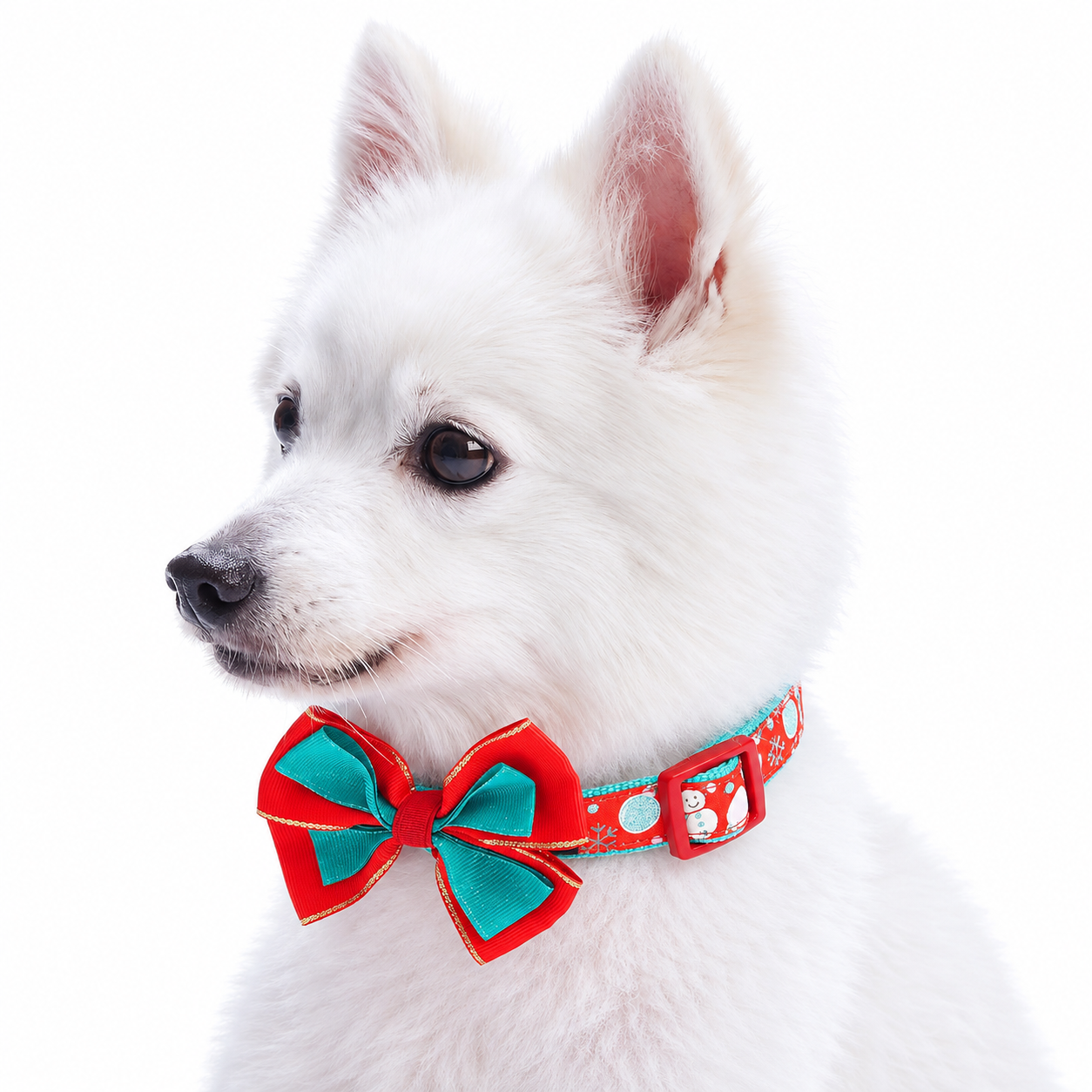 Christmas Dog Collar with Bow Tie Adjustable Holiday Collar