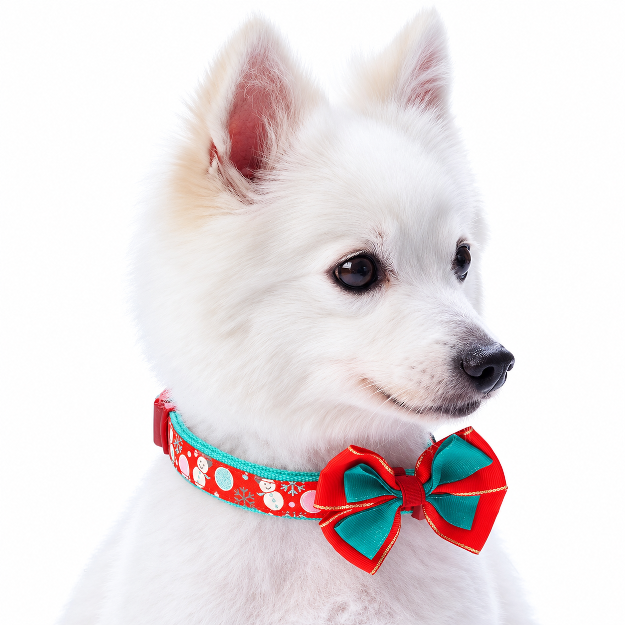 Christmas Dog Collar with Bow Tie Adjustable Holiday Collar