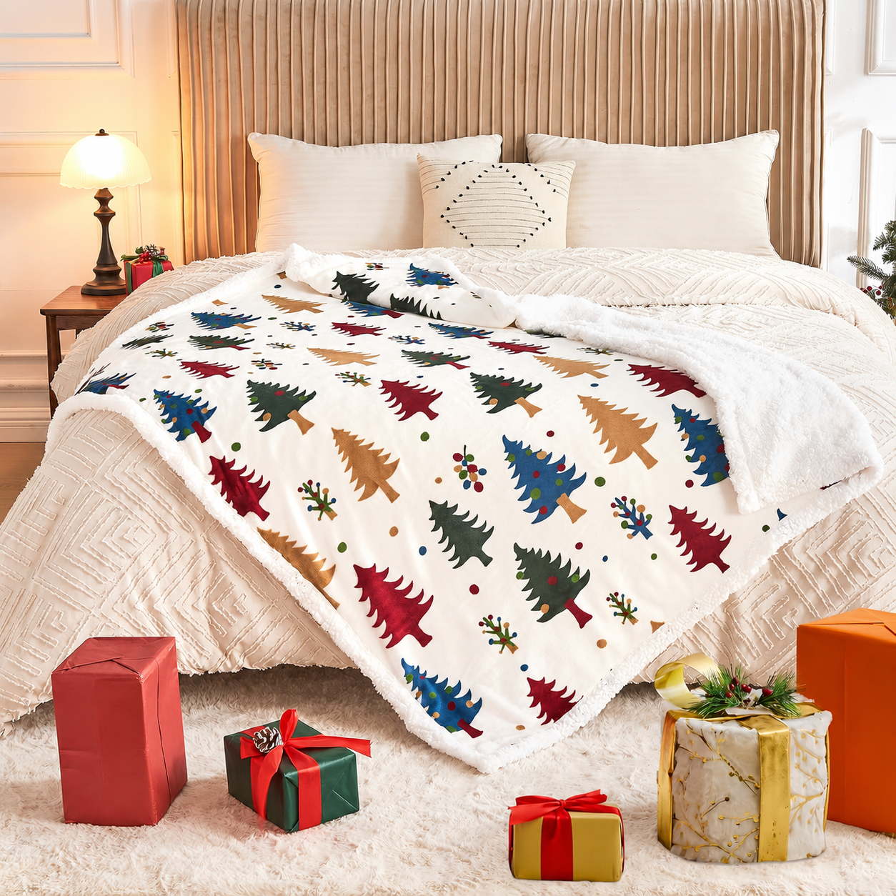 Fluffy Christmas Blanket For Sofa And Bed