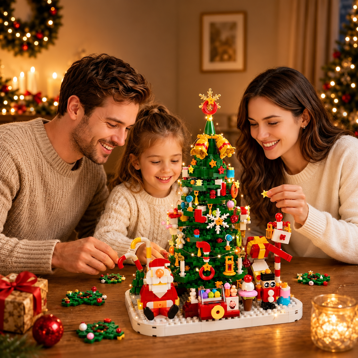 Christmas Tree Building Blocks Advent Calendar 2026 with Warm Light