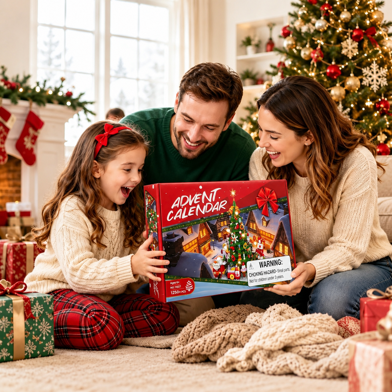 Christmas Tree Building Blocks Advent Calendar 2026 with Warm Light