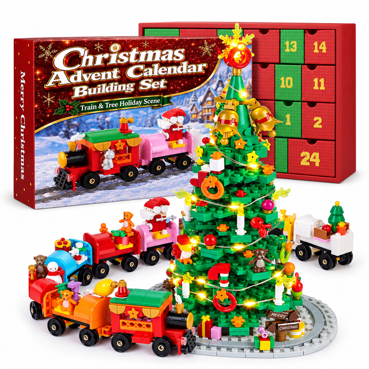 Christmas Tree and Train Advent Calendar 2026 for Kids and Adults