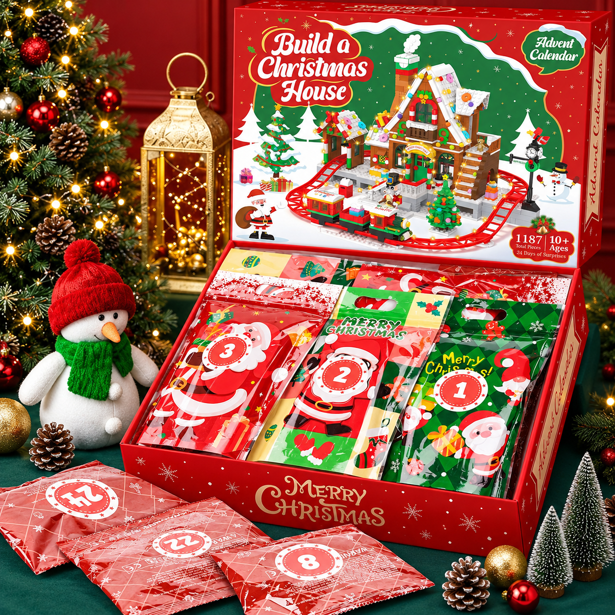 Christmas Train and House Building Blocks Advent Calendar 2026