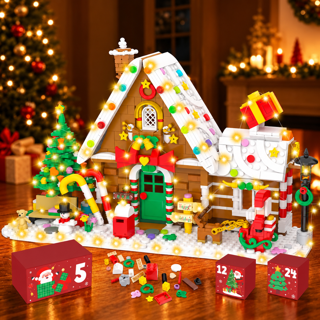 Christmas Train and House Building Blocks Advent Calendar 2026