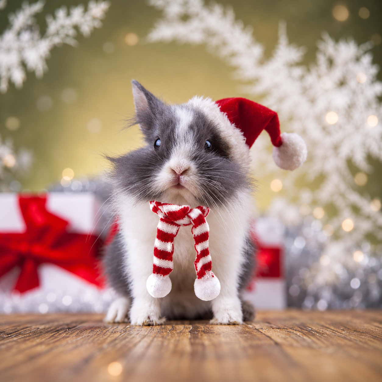Small Pet Christmas Hat and Scarf for Guinea Pig Hamster and Chinchilla