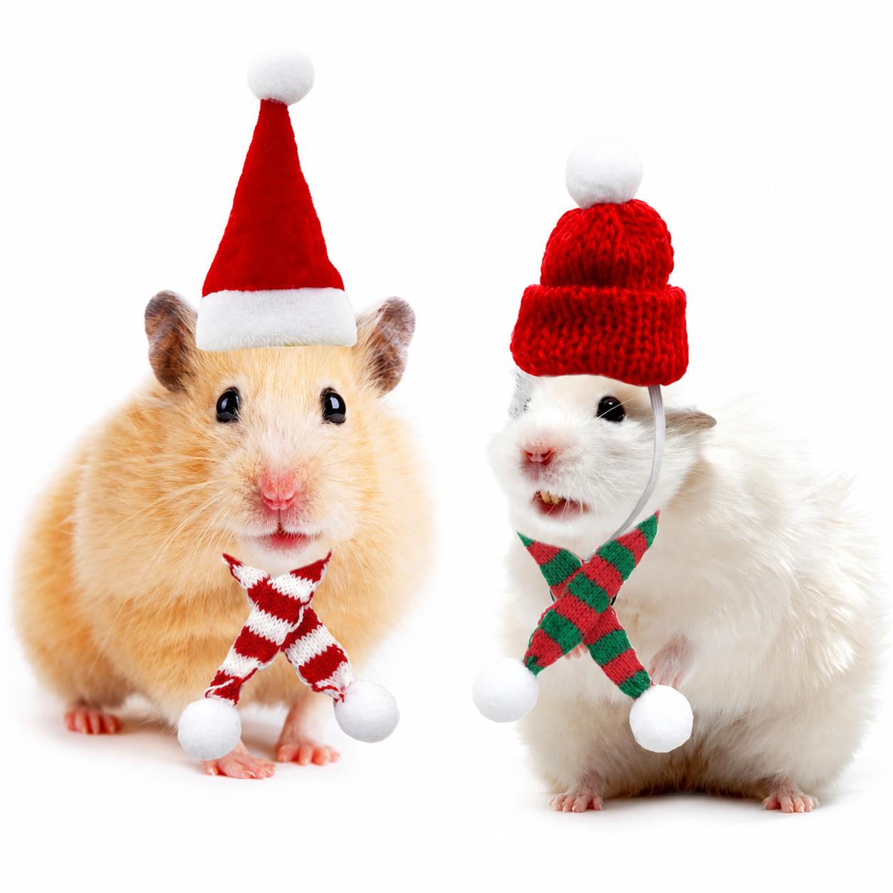 Small Pet Christmas Hat and Scarf for Guinea Pig Hamster and Chinchilla