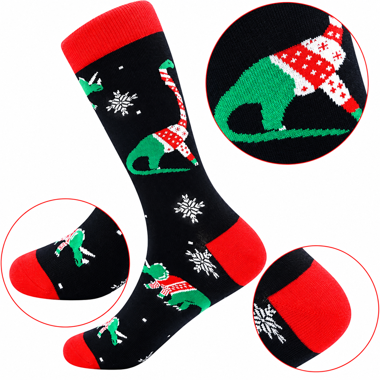 6 Pairs Christmas Printed Socks For Men