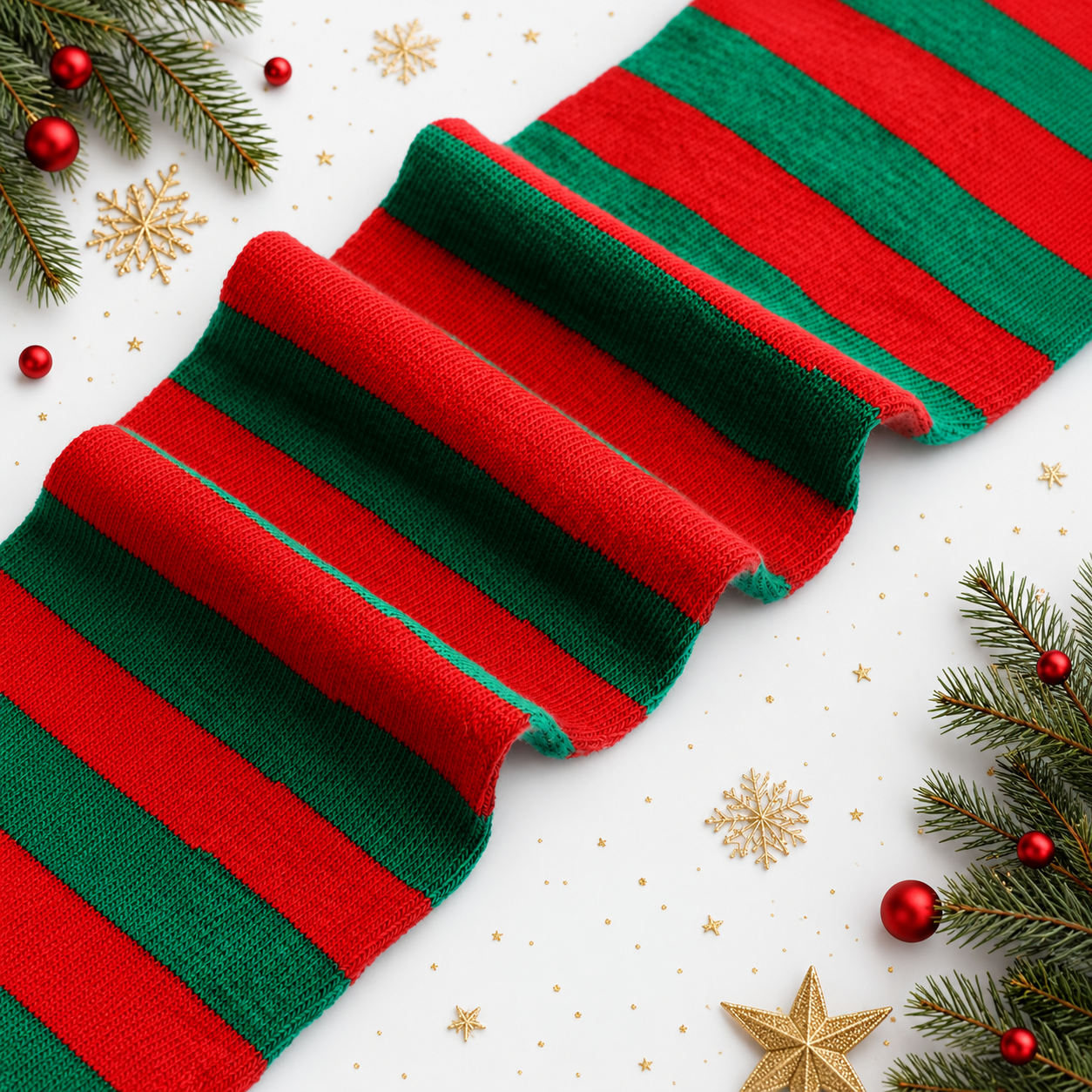 3 Pairs Christmas Long Stripe Socks For Women