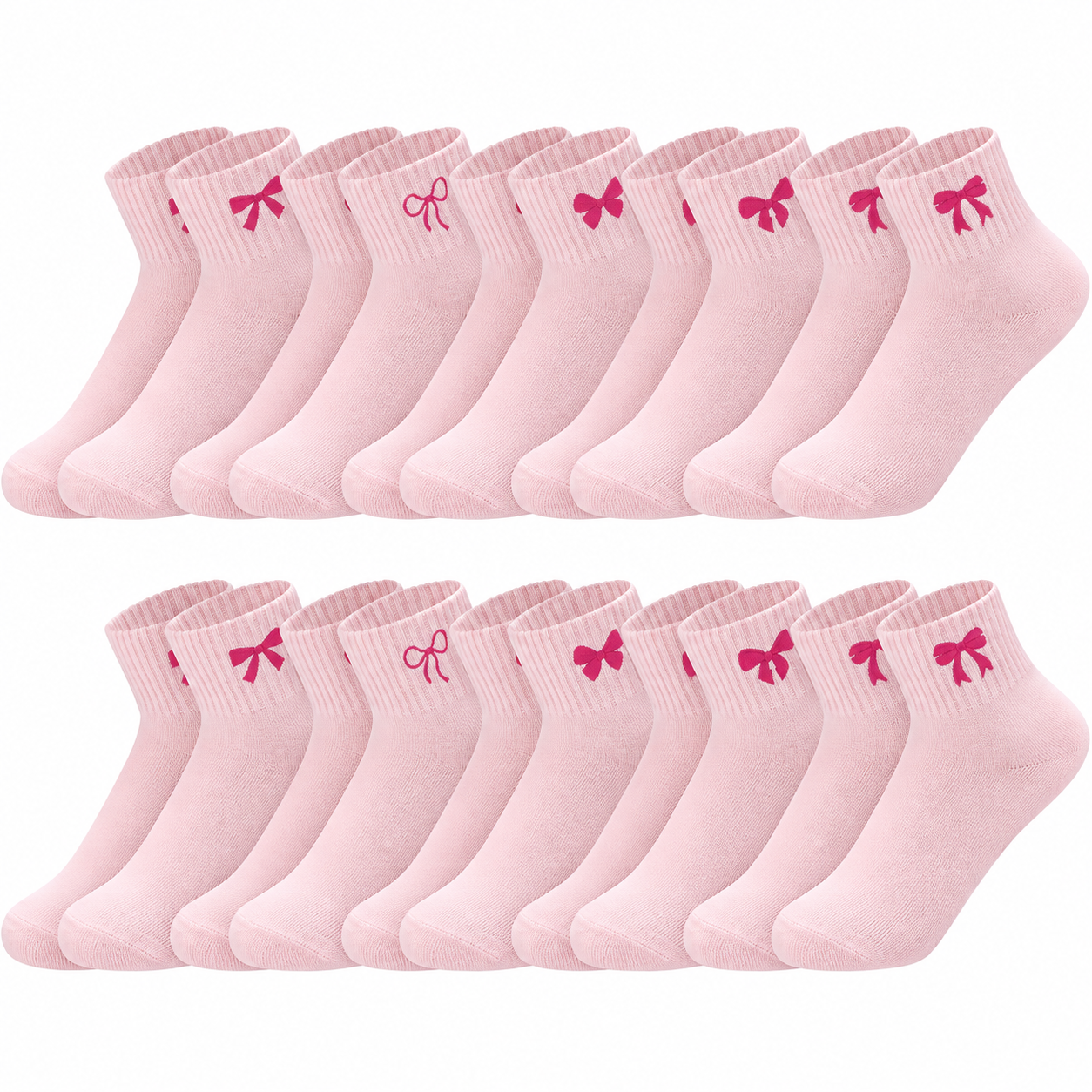 10 Pairs Lightweight Cotton Crew Socks Everyday Casual Socks for Women