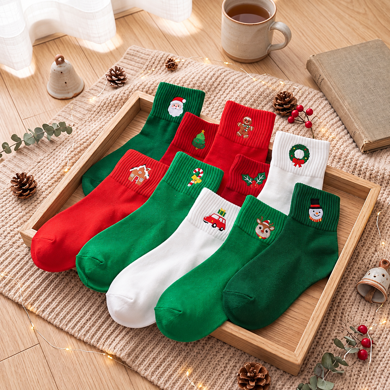 10 Pairs Lightweight Cotton Crew Socks Everyday Casual Socks for Women