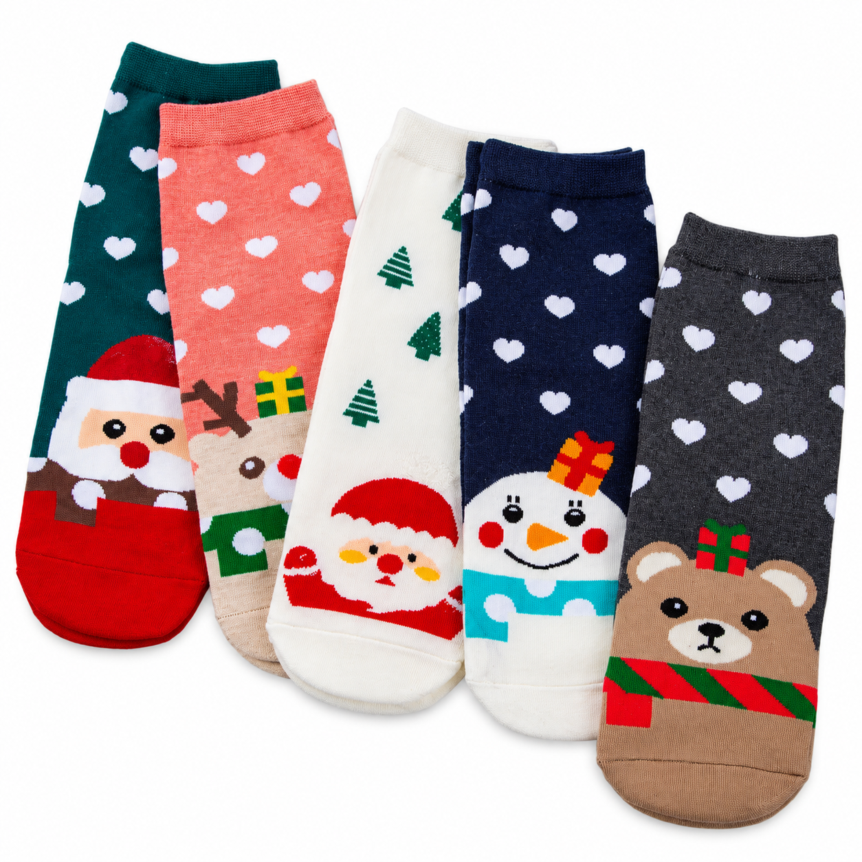 5 Pairs Casual Crew Socks Everyday Lightweight Socks for Women