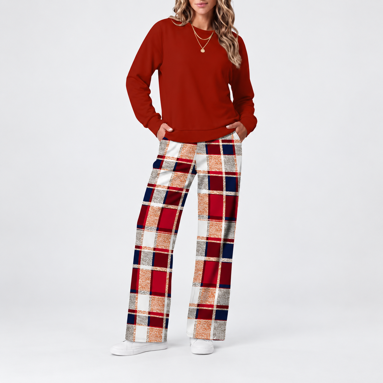 Christmas Two Piece Travel Tracksuit Vacation Outfit Set for Women