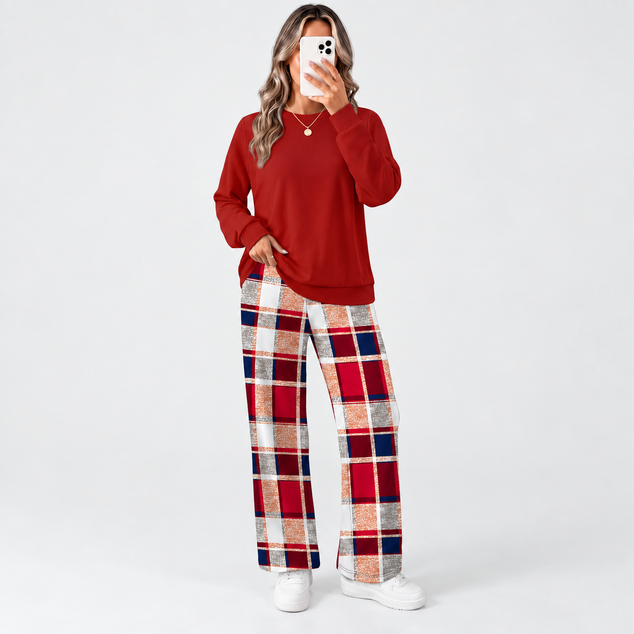 Christmas Two Piece Travel Tracksuit Vacation Outfit Set for Women