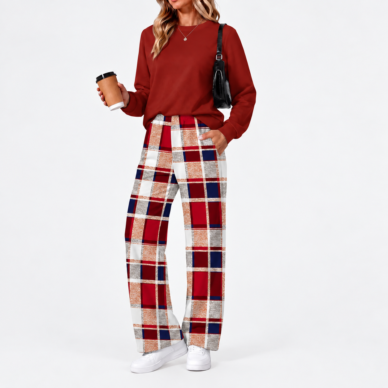 Christmas Two Piece Travel Tracksuit Vacation Outfit Set for Women