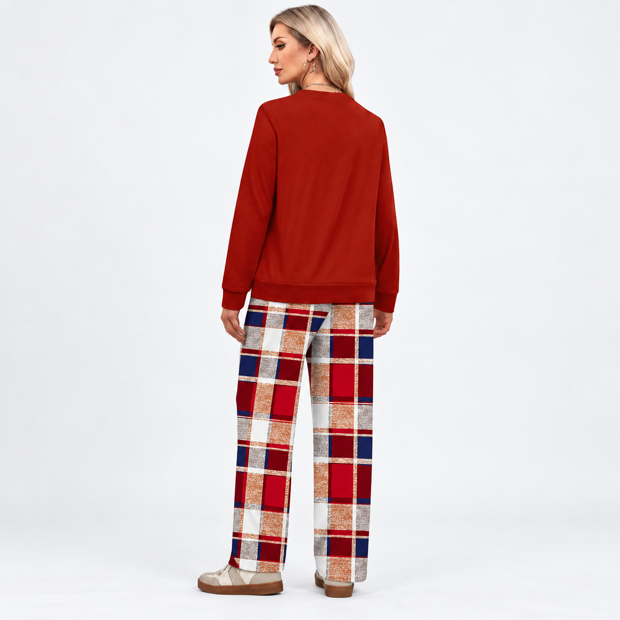Christmas Two Piece Travel Tracksuit Vacation Outfit Set for Women