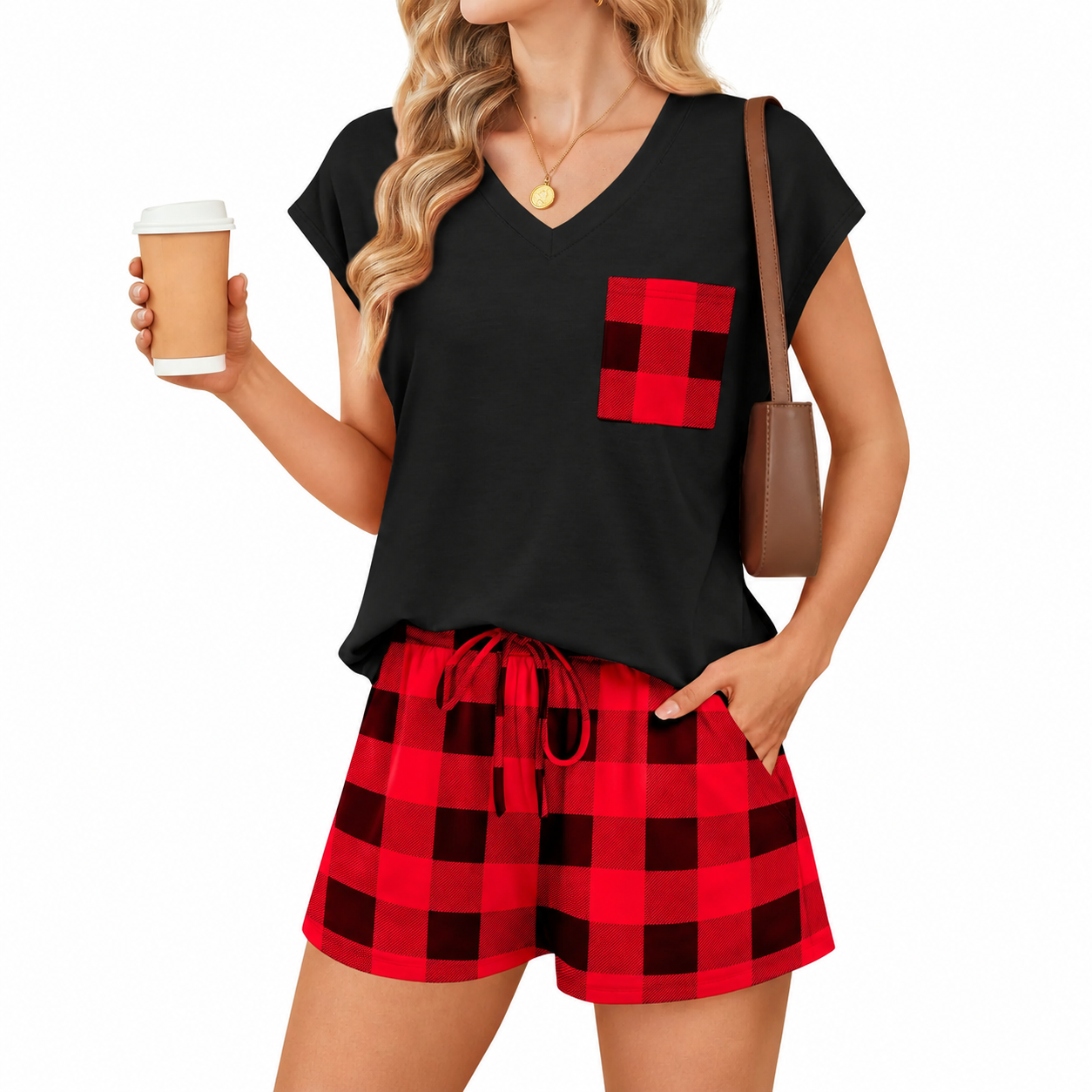 2 Pieces Comfortable Sleepwear Lounge Outfit For Women