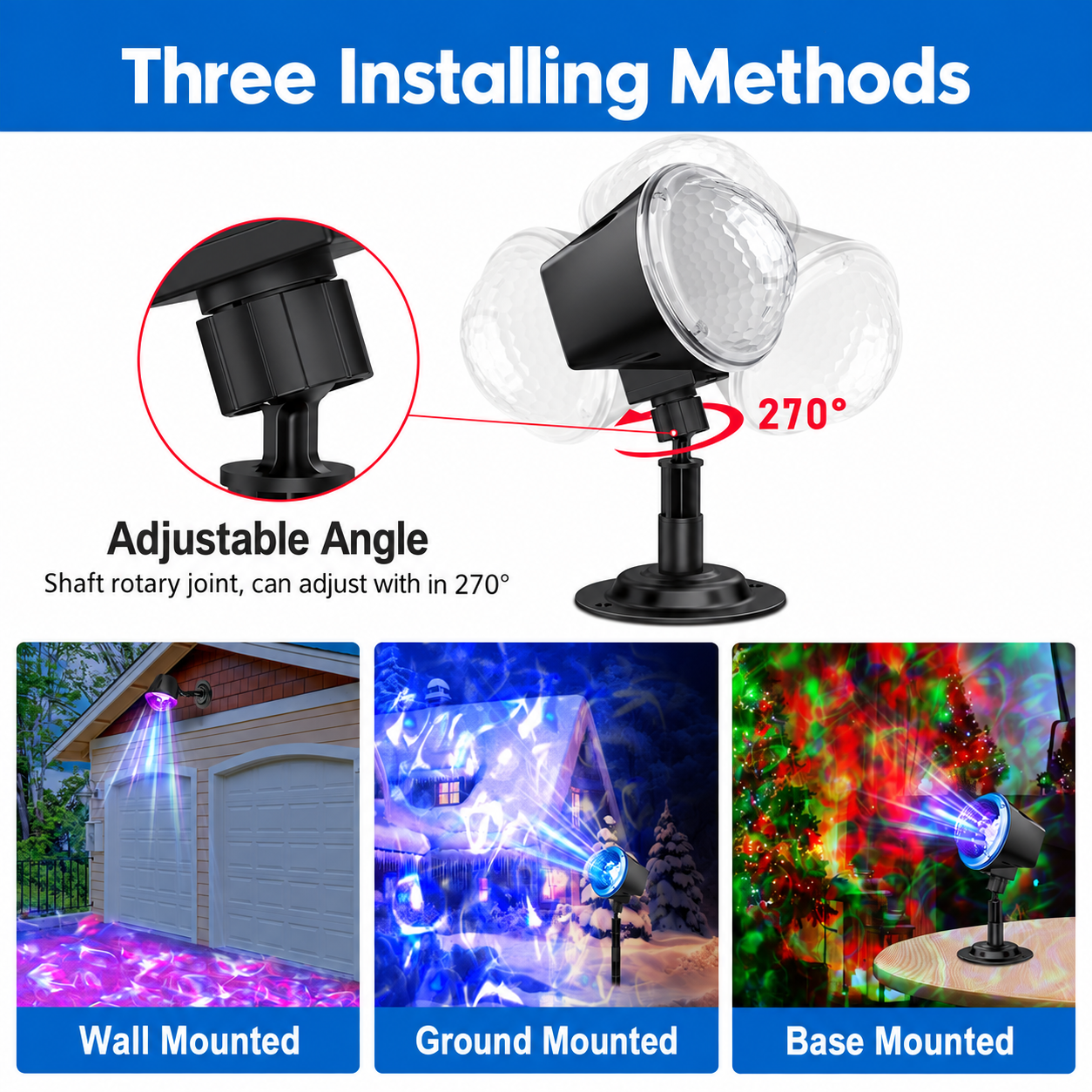 Outdoor RGB Laser Projector Lights with Starry Sky Firefly Effect