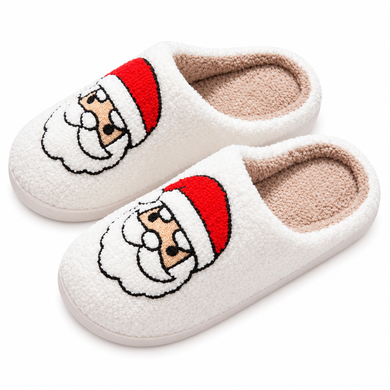 Christmas Plush Warm Slip On House Slippers for Women and Men