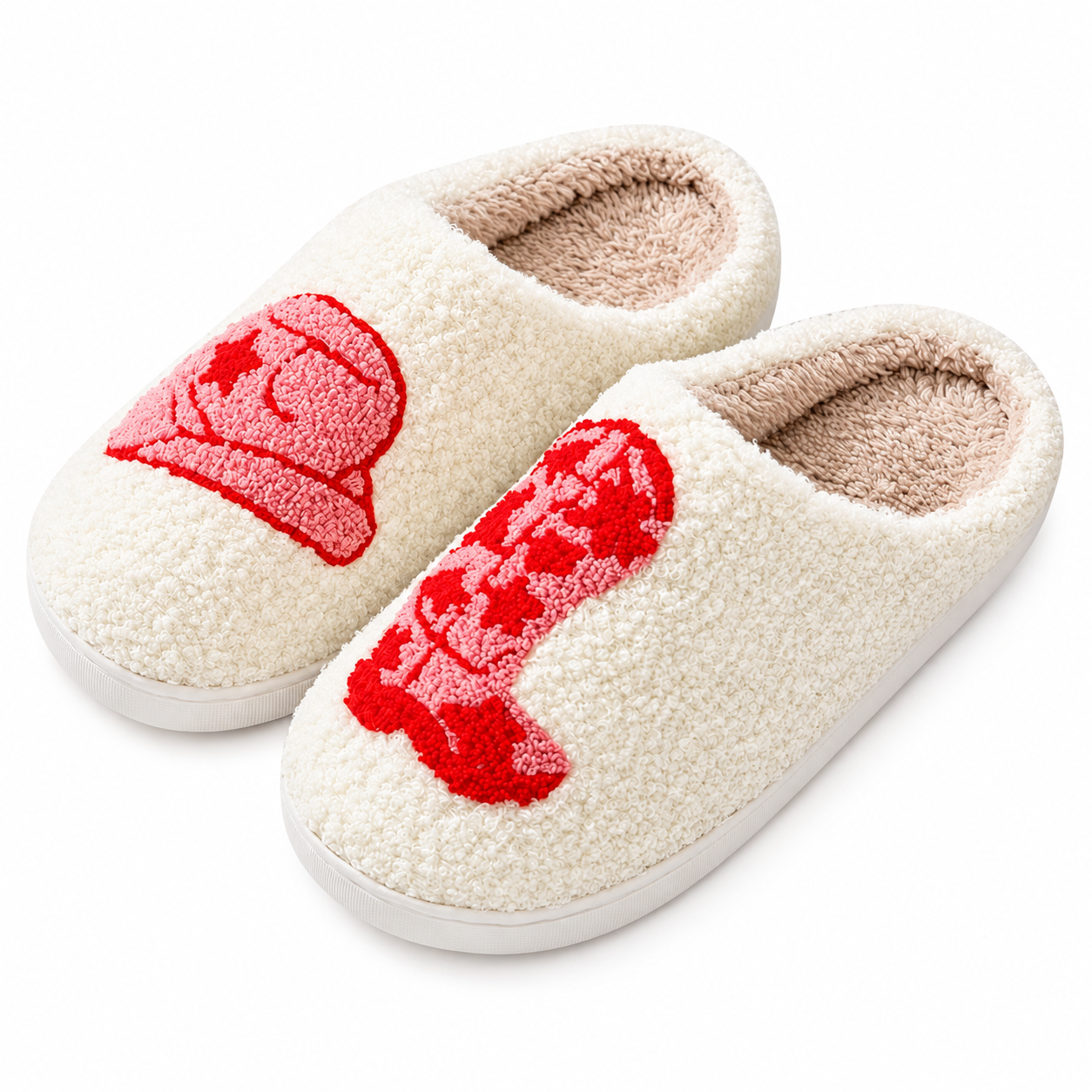 Christmas Plush Warm Slip On House Slippers for Women and Men