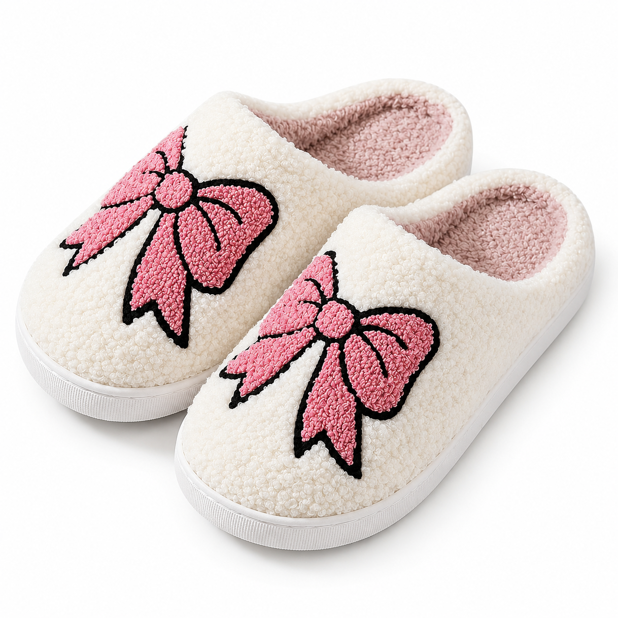 Christmas Plush Warm Slip On House Slippers for Women and Men