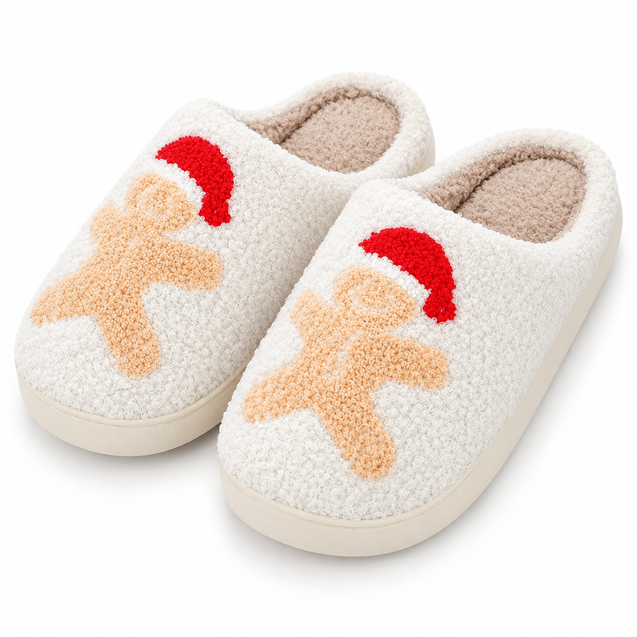 Christmas Plush Warm Slip On House Slippers for Women and Men