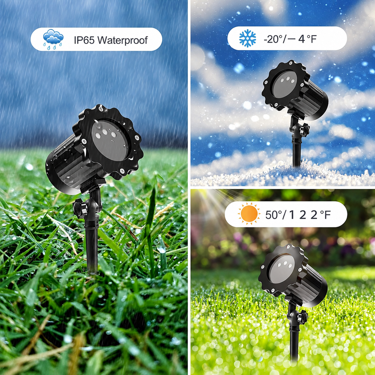 Outdoor RGB Laser Projector Lights with Starry Sky Firefly Effect