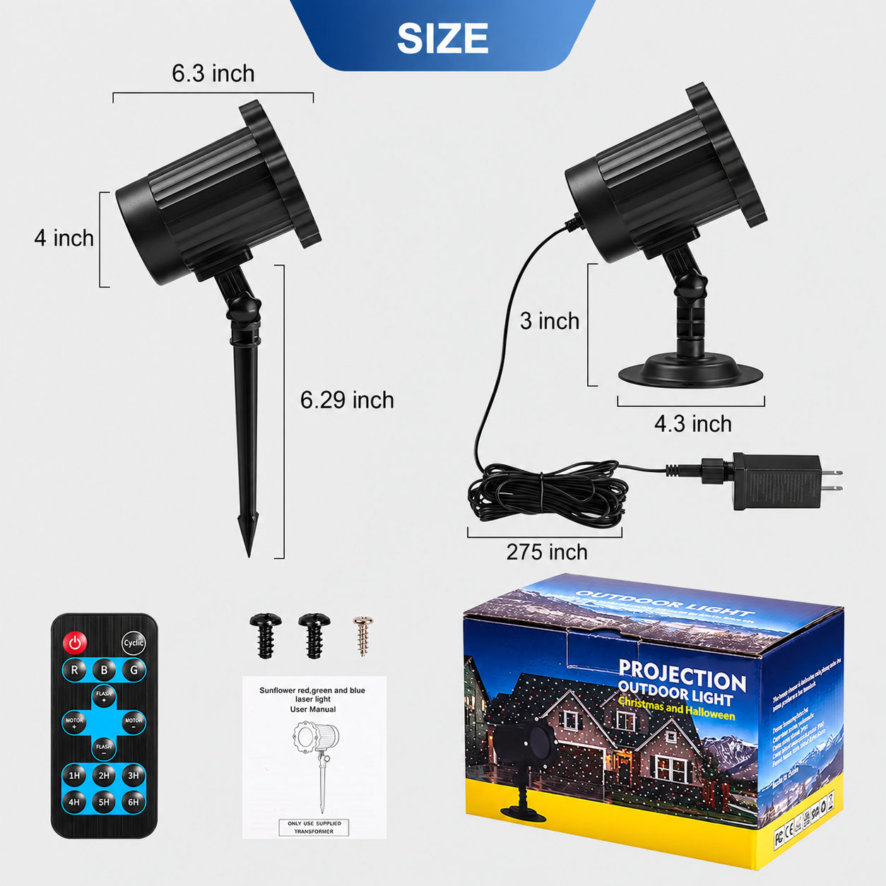 Outdoor RGB Laser Projector Lights with Starry Sky Firefly Effect