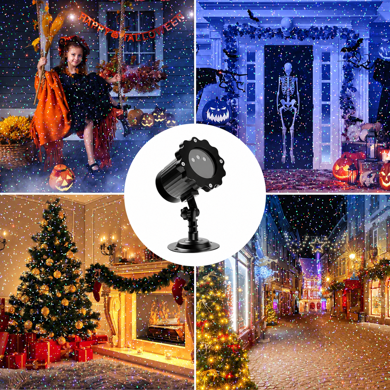 Outdoor RGB Laser Projector Lights with Starry Sky Firefly Effect