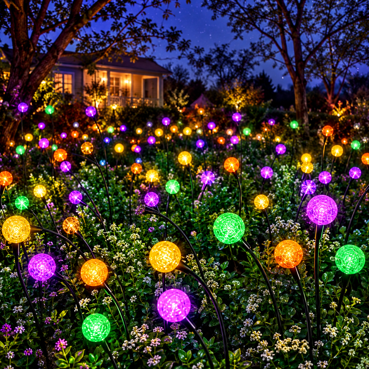 Pack of 6 Solar Firefly Garden Lights for Outdoor Decor