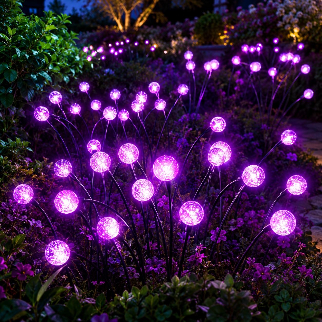 Pack of 6 Solar Firefly Garden Lights for Outdoor Decor
