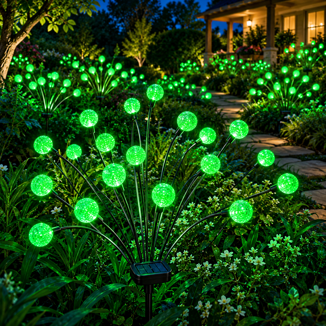 Pack of 6 Solar Firefly Garden Lights for Outdoor Decor